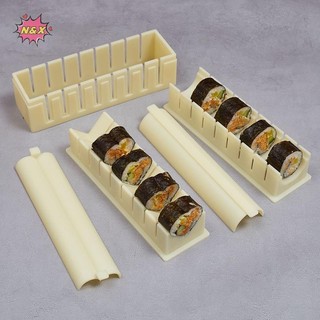 N & X 3 Cái / bộ Bộ Thiết Bị Máy Làm Sushi Nhựa Kimbap Sushi Cuộn Khuôn Tròn Vuông Hình Trái Tim Dụng Cụ Làm Sushi Khuôn Cuộn Bánh.