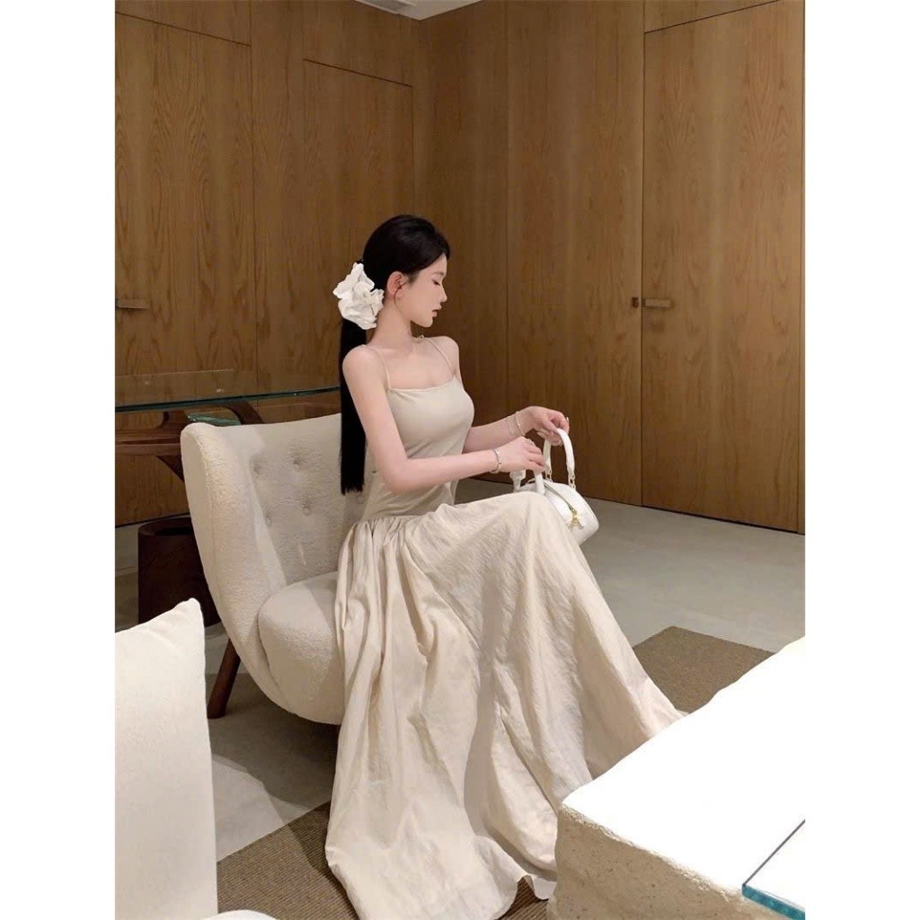 Đầm váy maxi 2 dây mùa hè dáng dài thiết kế chiết eo tôn dáng xu hướng hottrend XIMIMI SP298