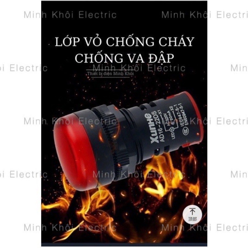 Đèn báo pha phi 16mm,đèn báo tủ điện,đèn báo nguồn,đèn led,led báo nguồn,led nguồn,led pha,đèn tín hiệu,đèn cảnh báo
