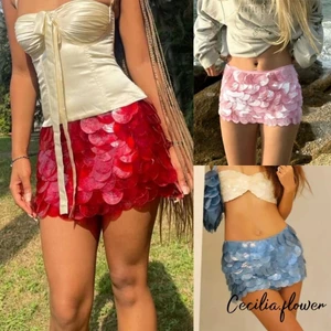 Váy Mini Thời Trang Nữ Thấp Tầng Kim Sa Lấp Lánh Váy Xuân Hè Thường Ngày Bodycon Váy