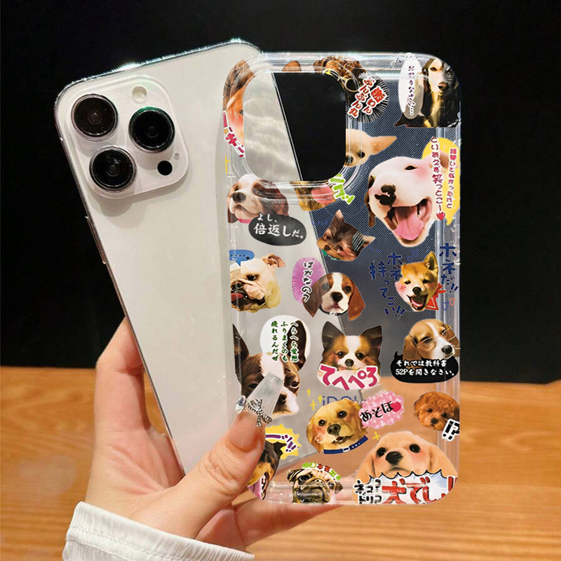Dành Cho iPhone 16 15 Pro Max 11 13 14 12 Pro Cho iPhone 16e 7 8 Plus XS Max X XR SE2022 Vintage Mèo Dễ Thương Chó Động Vật Mềm Trong Suốt Silicon Chống Sốc