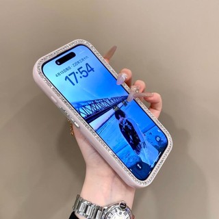 Sang Trọng Full Edge Kim Cương Lấp Lánh Điện Thoại iPhone16 15 14 13 Pro Max Chống Sốc Bảo Vệ Camera Chống Rơi Silicon Mềm Ốp Lưng