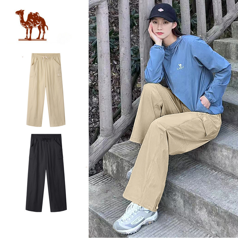 Ảnh Camel CROWN Nữ Chống Nắng Nhanh Khô Dệt Quần Ống Rộng Rộng Chiều Rộng Thường Ngày Có Mắt Cá Chân 1