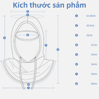 Khẩu Trang Chống Nắng UV Mũ Trùm Đầu Dài, Đa Năng Dành Cho Nam Nữ, Thoáng Mát, Thấm Hút Tốt