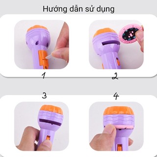 Đèn pin chiếu hình 80 hình động vật nghộ nghĩnh 3d sắc nét cho bé 1 2 3 4 tuổi
