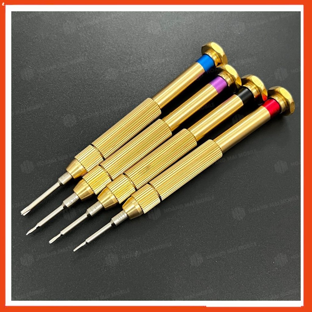 Bộ tô vít đồng 4 chiếc dùng tháo lắp ốc điện thoại, máy tính bảng, loại cán màu