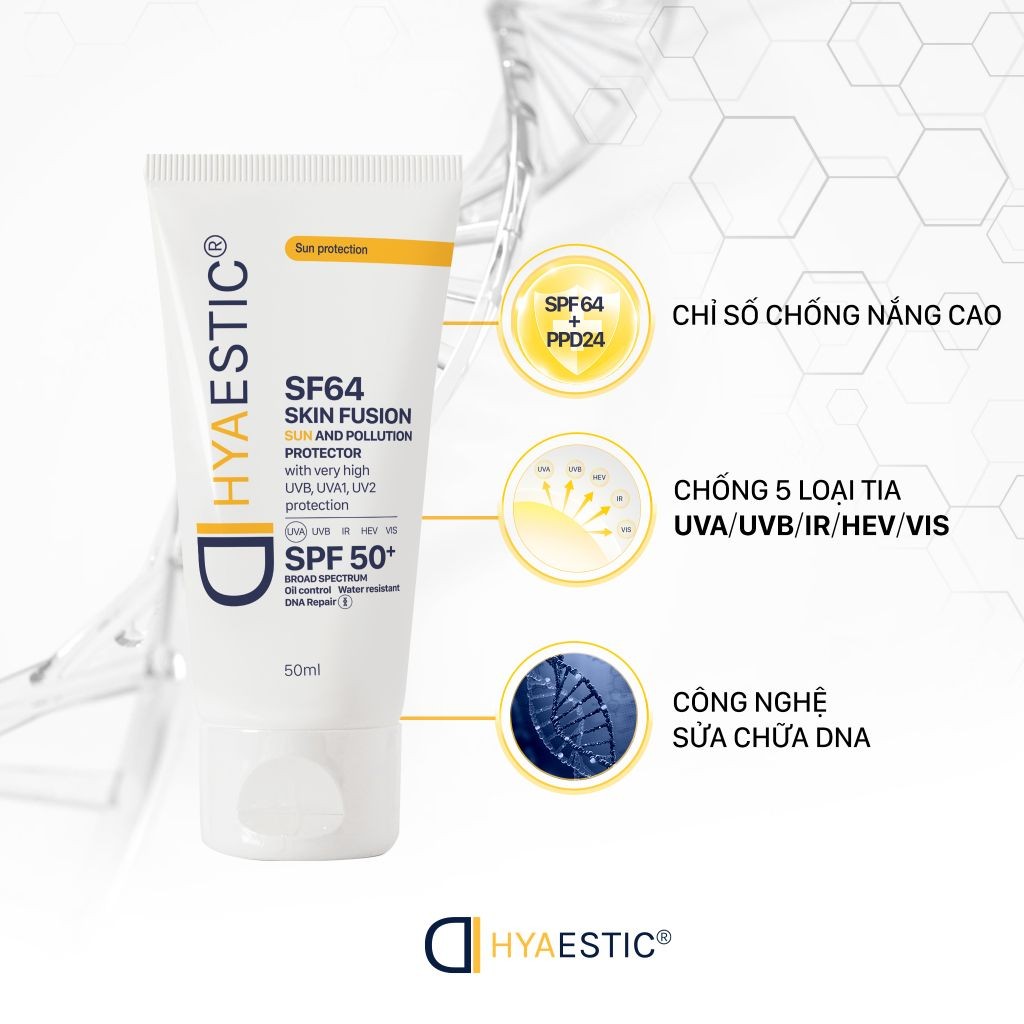 Kem chống nắng bảo vệ da Hyaestic Skin Fusion SF64 Sun And Pollution Protector SPF50+  50ml