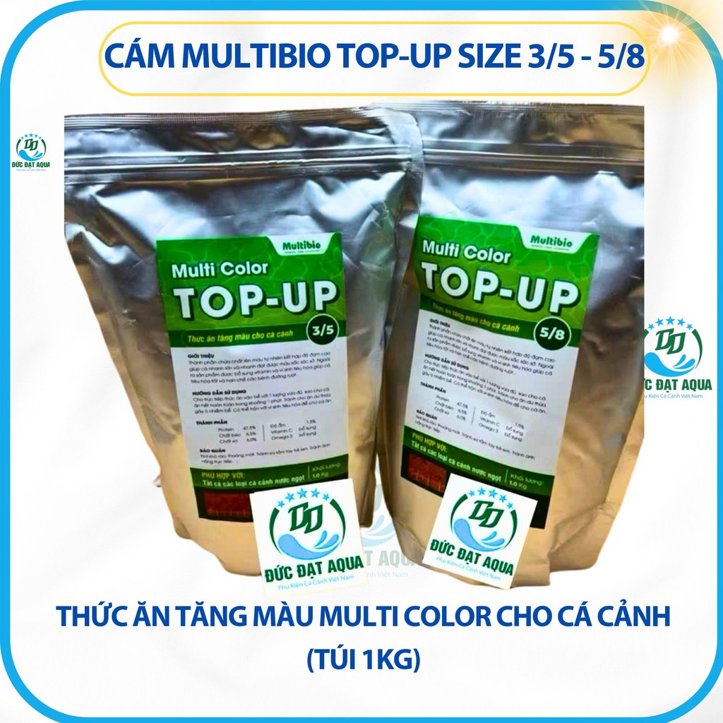 Cám Multi Color TOP-UP size 3/5 - 5/8- Thức Ăn Tăng Màu Multi Color Cho Cá Cảnh (Túi 1kg) chính hãng 4