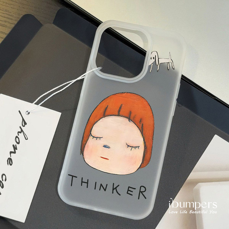 ibumpers Ốp Lưng IPhone Họa Tiết Hoạt Hình Nghệ Thuật Đơn Giản Ốp Điện Thoại Trong Suốt Nhám Mờ TPU Mỏng Chống Sốc Chống Bẩn Cho IPhone 16 15 14 12 13 11 Pro Max IP 7 8 Plus X XS XR
