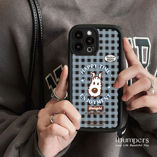 ibumpers Ốp Điện Thoại iPhone Dễ Thương Happy Puppy Họa Tiết Ốp Lưng Dày Dặn Silicon Mềm Chống Rơi Chống Sốc Cho IPhone 16 15 14 12 13 11 Pro Max IP 7 8 Plus X XS XR