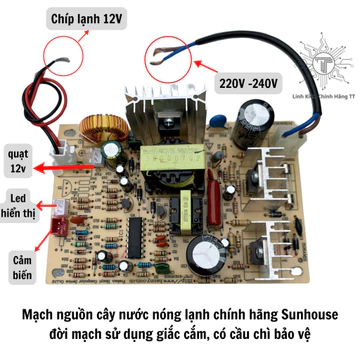 Mạch nguồn cây nước nóng lạnh - Máy lọc nước R.O Sunhousee hàng mới 100% có bảo hành