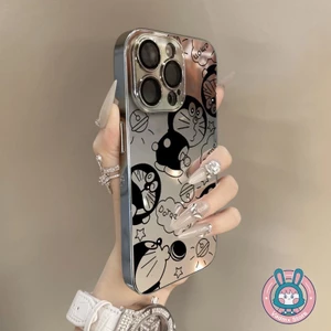 Vỏ Gương Hoạt Hình Doremon Cho Redmi Note 14 13 12 Pro Plus 12 Turbo 11 11S 11T 10 Pro 10T 13 13C 13R 12 12C 10A 5G 4G Vỏ Điện Thoại Mèo Dễ Thương Mạ Mặt Sau Chống Sốc