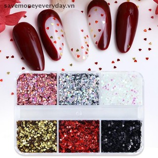 [savemoneyeveryday] Móng tay trái tim bằng Laser 1mm đầy màu sắc lấp lánh Trang trí móng tay tình yêu Thiết kế tiệm làm móng Phụ kiện dễ thương Thiết kế nghệ thuật làm móng DIY [vn]
