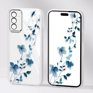 Ốp điện thoại phong cách YBD INS cho Samsung Galaxy A56 A26 A36 A16 A55 A35 A13 A04S A05S A14 A15 A24 A25 A34 A54, vỏ silicone trong suốt hình hoa dây leo