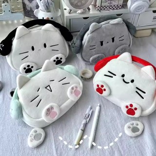 Sử Dụng Văn Phòng Dung Tích Lớn Mèo Túi Đựng Động Vật Dây Kéo Sang Trọng Hộp Đựng Kawaii Hoạt Hình Mèo Túi Trang Điểm Văn Phòng Phẩm