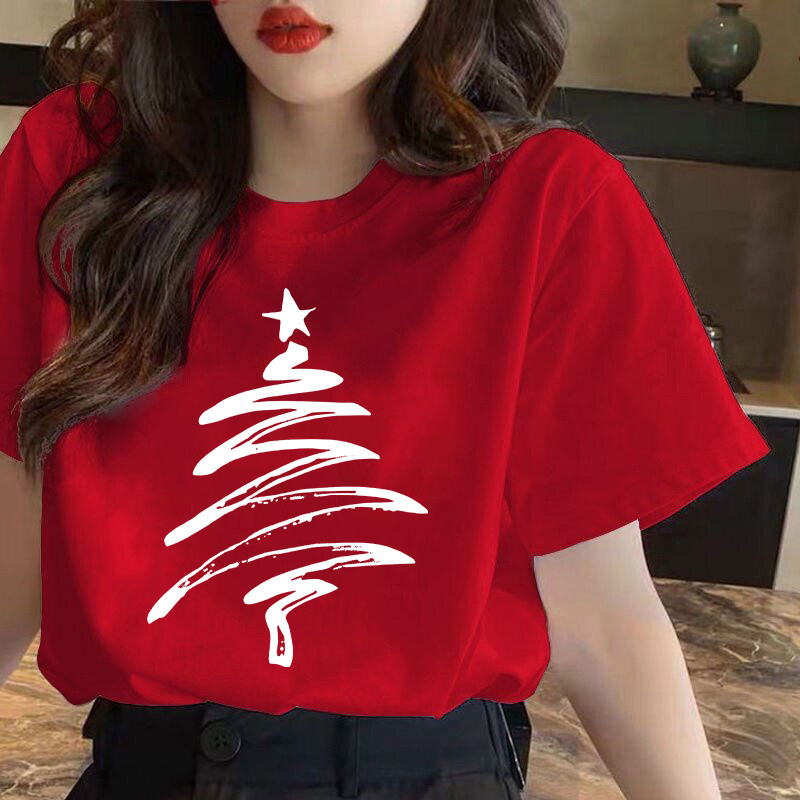 Các cặp vợ chồng nam và nữ tuổi teen mặc quần áo CHA mẹ-con giáng sinh ông già Noel phim hoạt hình mùa hè Áo thun ngắn tay