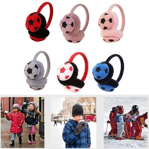 Dụng cụ làm ấm tai mùa đông có họa tiết bóng đá Nam Nữ Trẻ em Earmuff Tai nghe hợp thời trang