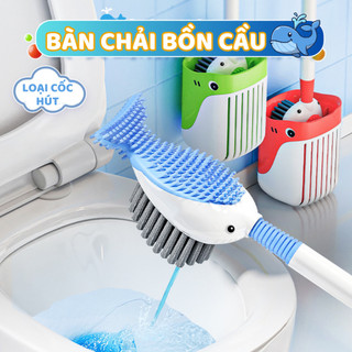 Bàn Chải Vệ Sinh Bồn Cầu Cá Voi Phun Sương 360 Độ - Đầu Silicon Mềm Mại Chống Trầy, Làm Sạch Hiệu Quả Mọi Ngóc Ngách