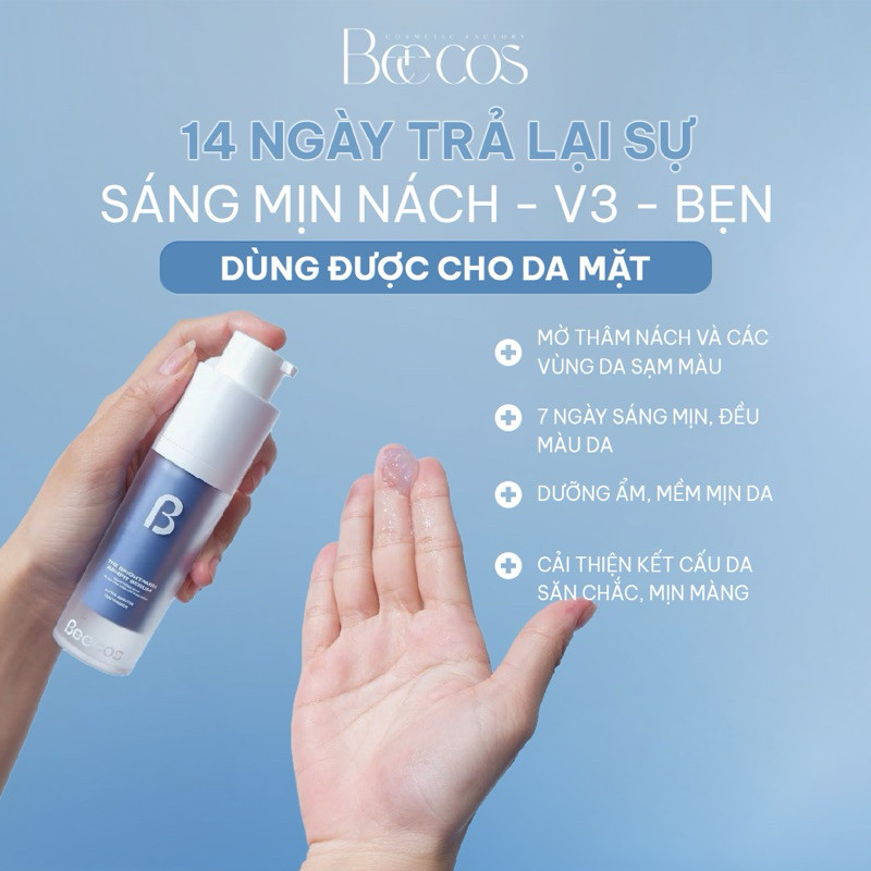 [Chính Hãng] Serum Dưỡng Sáng, Mờ Thâm Nách, cùi chỏ, đầu gối, bẹn Beecos - hiệu quả sau 2 tuần