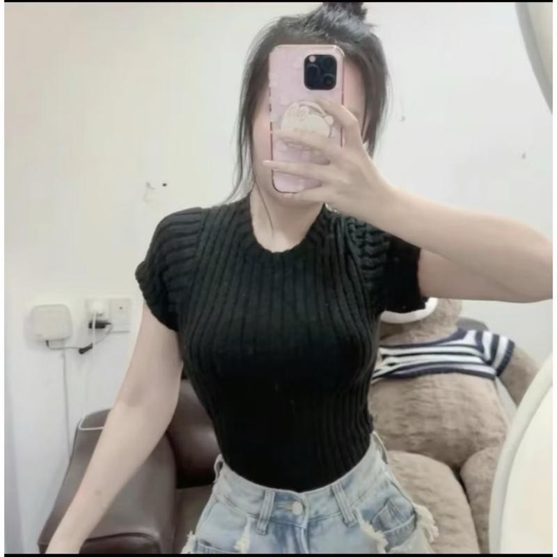 ÁO CROPTOP TRƠN CHẤT LEN LÔNG THỎ BASIC LAUNHA91