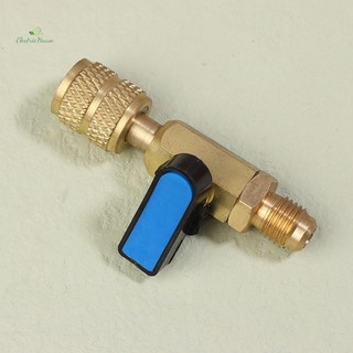 [Nhà Điện] Van Lạnh Điều Hòa Không Khí 1 / 4 "Van Tắt Thẳng SAE Cho R134A R410A R22 R12 Ống Sạc AC Chất Lạnh mới