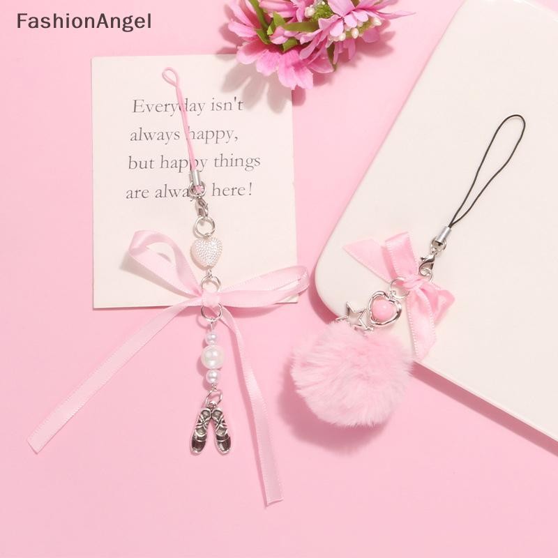 FashionAngel Tinh Tế Màu Hồng Dệt Ruy Băng Nơ Móc Khóa Mặt Dây Chuyền Ruy Băng Nơ Móc Khóa Cho Túi Ba Lô Điện Thoại Quyến Rũ Dây Đeo Điện Thoại Trang Trí VN