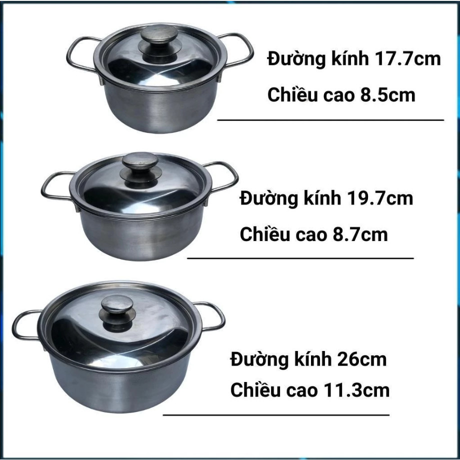 Bộ 3 Nồi Inox Sharp Cao Cấp Hấp Thu Nhiệt Nhanh Dùng Cho Mọi Loại Bếp