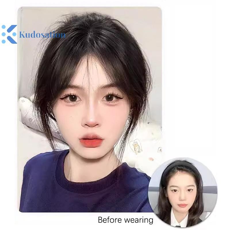 Kudosation Phần Giữa Giả Nổ Viền Tổng Hợp Topper Tóc Kẹp-In Bang Mở Rộng Tự Nhiên Vô Hình Áo Khoác Tóc Nữ