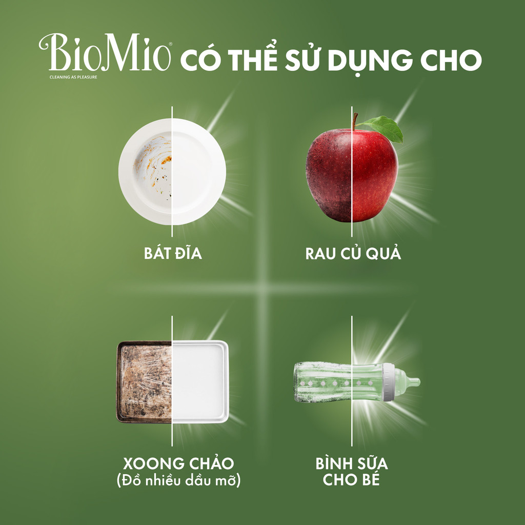 Mô tả Nước rửa chén bát hữu cơ BIOMIO BIO-CARE 450ml đa năng an toàn rửa được trái cây rau chén bát em bé - 4
