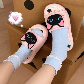 Xixitiao Dép Hình Mèo Đen Dễ Thương Dành Cho Nữ Hoàn Hảo Cho Phong Cách Thường Ngày Mùa Hè Trong Nhà
