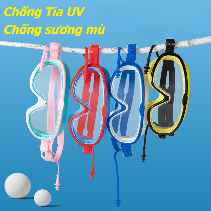Kính Bơi Chống Sương Mù,Kính bơi trẻ em tầm nhìn rộng chống hơi nước gọng silicon mềm mại phù hợp