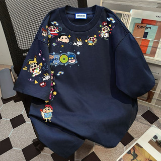 Áo Phông Áo Thun Shin Sticker in tay cực hot cute Dáng rộng