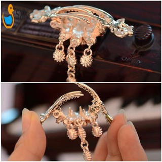Hoa Lạ Mắt Vuốt Tóc Hàm Kẹp Pha Lê Chống Trơn Trượt Vintage Kẹp Tóc Với Kim Cương Giả Mặt Dây Chuyền Hàm Kẹp Barrette Phụ Kiện Dành Cho Nữ Cô Gái