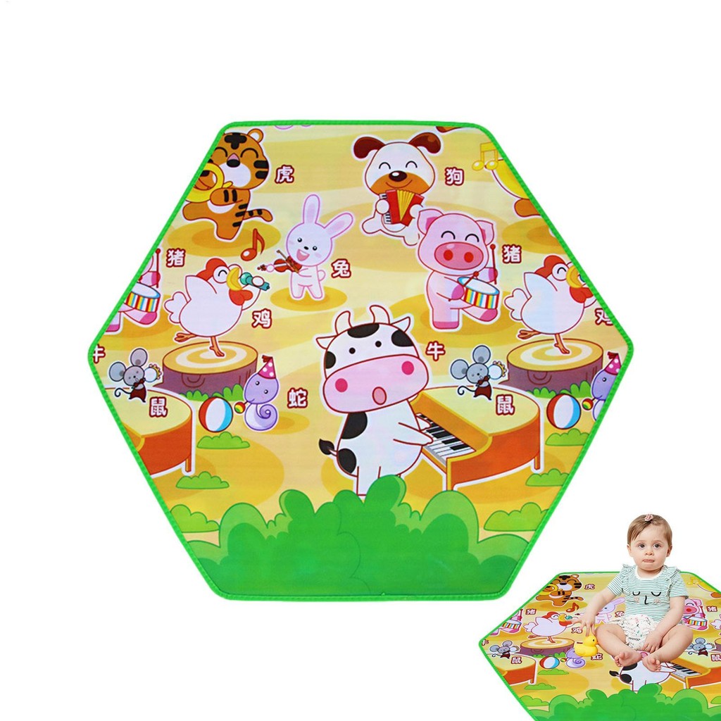 Thảm tập bò cho bé Hình lục giác Thảm chơi đàn hồi giáo dục Thảm mềm mại chống thấm nước chống trượt cho bé Sản phẩm trẻ em để bò chơi wipqsvn