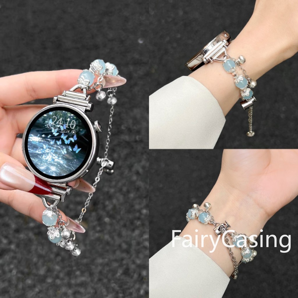 18mm 20MM 22MM Dây đeo hạt thủy tinh sang trọng cho Samsung Galaxy Watch 7 Fe 6 3 4 41 45mm 5 6 Vòng tay trang sức cổ điển 40 / 44mm