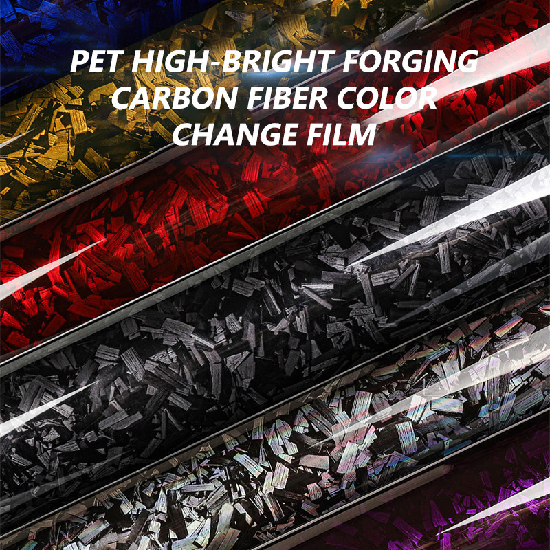 Seametal Xe Ô Tô Sợi Carbon Bảo Vệ Phim PET Bóng Rèn Bọc Miếng Dán Tự Dính Xe Máy Xe Máy Decal Bọc
