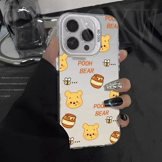Ốp Điện Thoại Mạ Điện Mờ Cho Vivo V30 V29 V27 Pro V25e V29e V27e V25e V23e V20 X100 S1 Pro Y17 Y15A Y15S Y01 Y91C Y95 Y1S Phim Hoạt Hình Winnie the Poohs IMD Cover