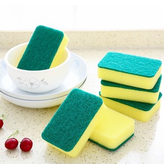 3 / 5 Miếng Bọt Biển Vệ Sinh Nồi Đĩa Hai Mặt - Miếng Bọt Biển Đa Năng - Dụng Cụ Vệ Sinh Nhà Bếp - Chảo Bếp - Có Thể Tái Sử Dụng, Dày