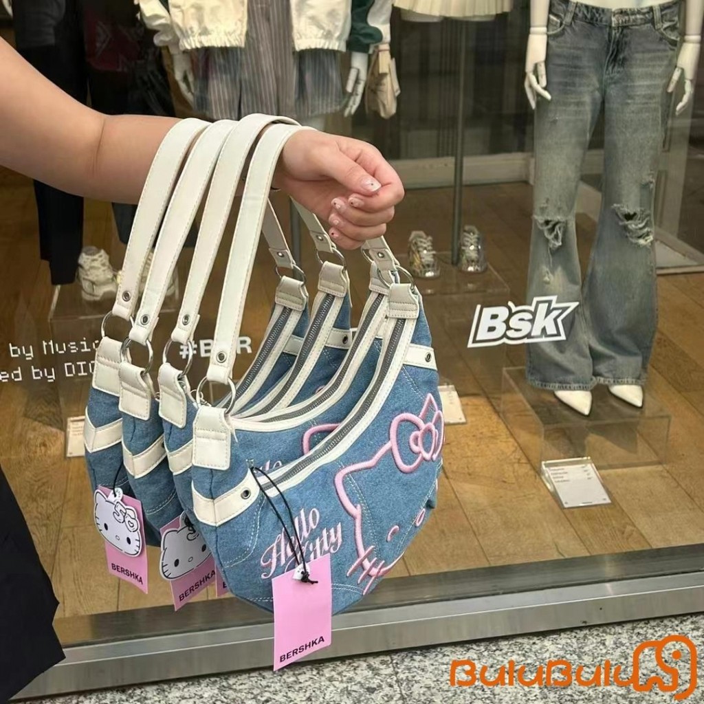 Thời Trang Nữ Nhẹ Nách Túi Mèo Thêu Denim Túi Xách Túi Đeo Vai