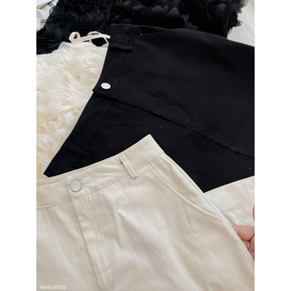 (Hàng loại 1)Set áo 2s dáng peplum bồng bềnh phối chân váy suông dài xẻ tà 2 màu kem, đen basic, sang trọng _SEP House