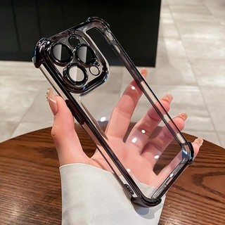 Ốp Điện Thoại Mạ Trong Suốt Cho Xiaomi Redmi Note 14 13 12 Pro Plus A3 Bảo Vệ Camera Túi Khí Chống Sốc Vỏ Silicon Mềm