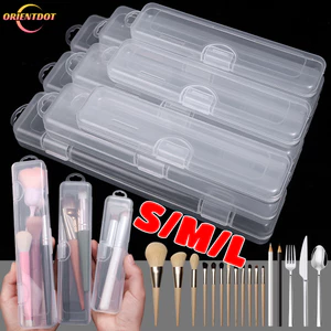 1 / 3 Hộp Bảo Quản Nhựa Trong Suốt Cho Bút Chì Lông Mày Cọ Trang Điểm - Dụng Cụ Làm Đẹp Chống Bụi - Dụng Cụ Sắp Xếp Bộ Đồ Ăn Đa Năng