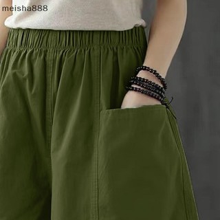 Meisha888 Size Lớn Thường Ngày Rời Sinh Viên Ống Thẳng Bảo Hộ Lao Động Quần Ba Phần Tư Quần Short Cotton Và Vải Lanh Rộng Đẹp