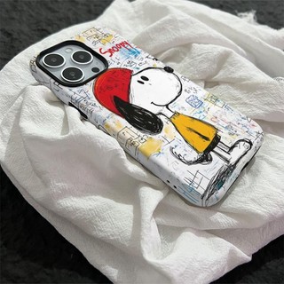 Ốp điện thoại 2 trong 1 phác thảo Snoopy tương thích với iPhone 15 Pro Max, Apple 16 14 Plus 11 / 12 / 13 Pro Max, vỏ bảo vệ chống sốc mới