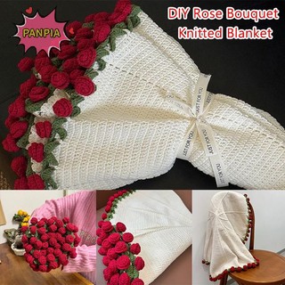 [Pnpia] Chăn Hoa Hồng Hoàn Thành Dệt Kim Handmade Móc Bó Hoa Giáo Viên Tốt Nghiệp Quà Tặng Ngày Của Mẹ