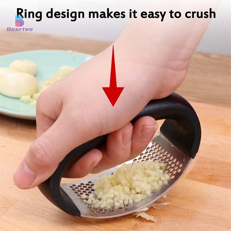 < beartwo > Máy nghiền tỏi Rocker, Máy ép tỏi Rocker Máy nghiền gừng bằng thép không gỉ Máy ép cà phê Dụng cụ tiện ích nhà bếp Đẹp