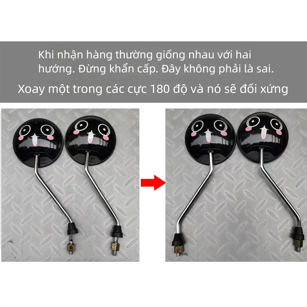Gương Xe Máy xoay 360 độ, kính gập xe máy SH/ AB/ Vario/ Winner/ Exciter/Wave/Vision..., kèm chân kính xoay/Gương Chiếu Hậu Chân xoay Full Nhôm Tặng Kèm nối 2cm Xoay 360 độ Loại 1 Gập mặt đồng hồ Gắn Các Dòng Xe Máy