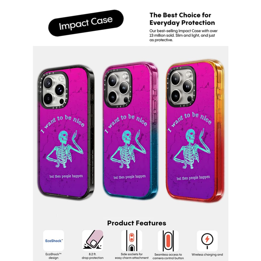 CASETiFY X be nice Case Black Edge Peach Haze Cotton Candy Collection Color Clear Hard Case Impact Case cho Apple IPhone 12 13 14 15 16 Pro Max Plus có hộp