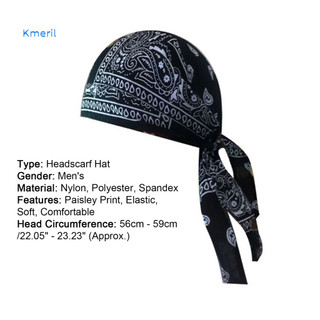 Mũ biker paisley in cho người lớn nam, kèm bandana khăn trùm đầu, phù hợp xe máy