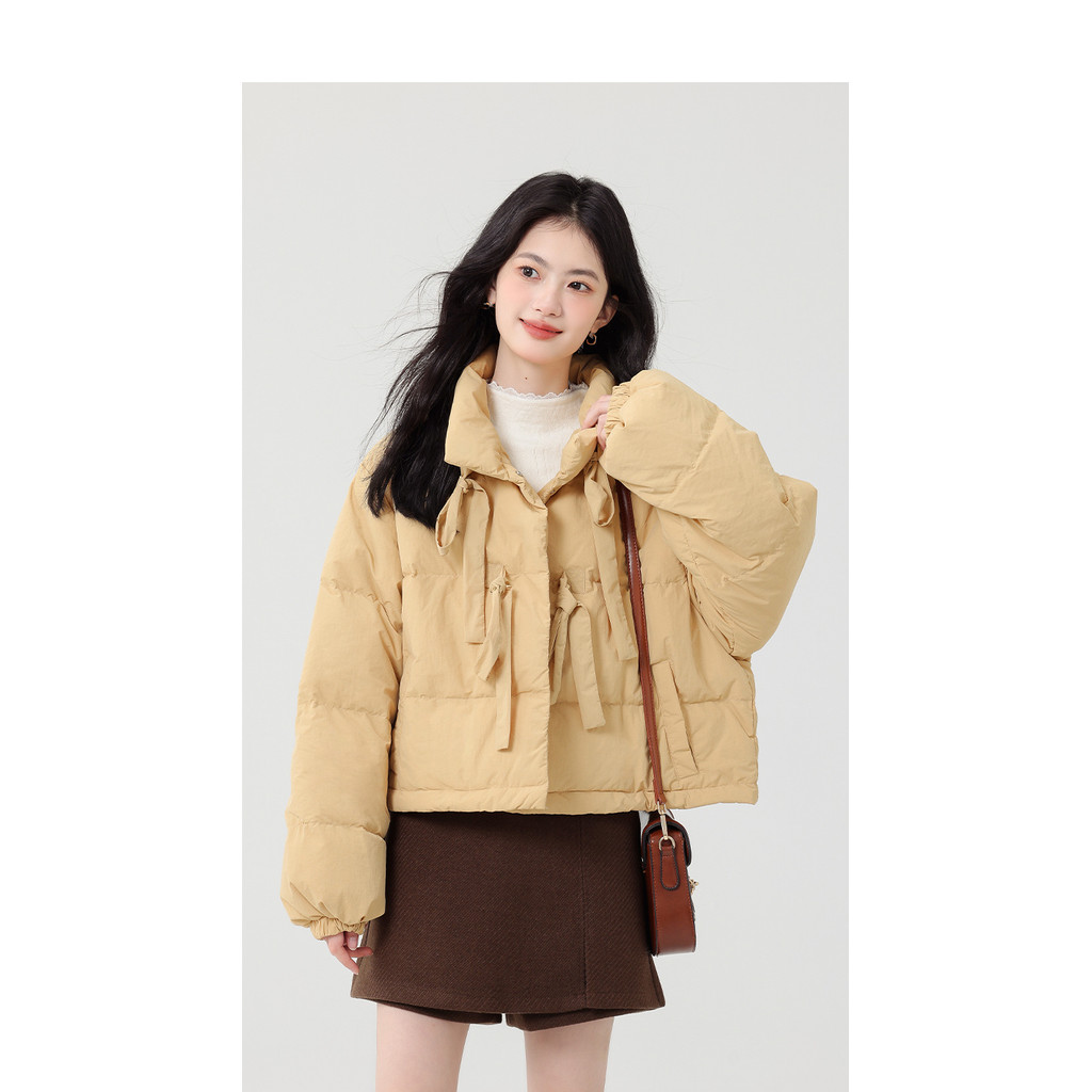 Ao Khoac Mutu Cổ Đứng Ren Dày Cotton, Phong Cách Mới, Ấm Áp Mùa Đông